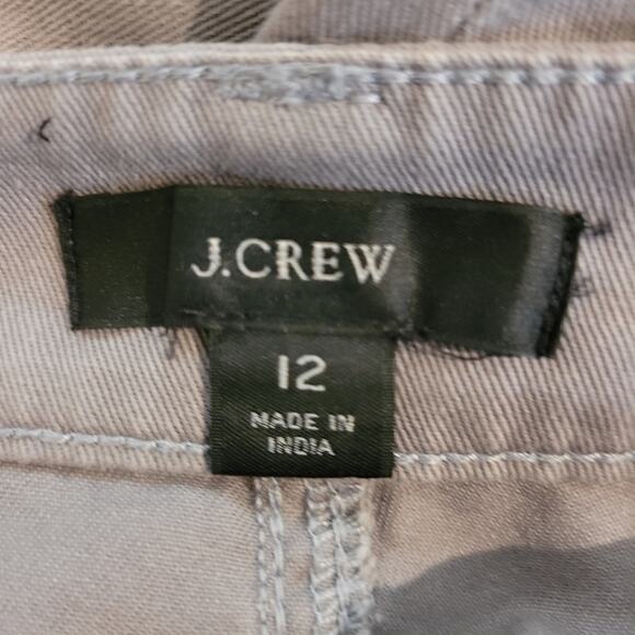 J. CREW 100% Cotton Twill Grey Button-Fly Wide Leg Pants - Size 12 - Picture 6 of 7
